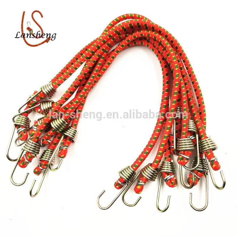 Elastic wear resistant braided cord luggage rope with hook