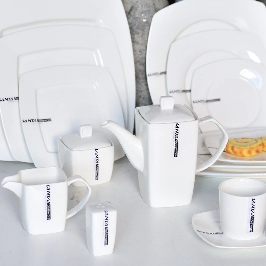 2019 New Style Wholesale White Tableware Dinner Porcelain Plates Dinnerware Sets