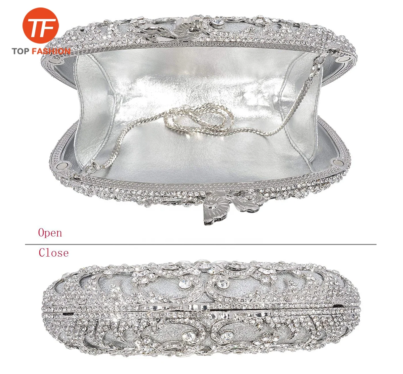 
Expensive Crystal Rhinestone Clutch Purse Florals Boxed Evening Bag for Formal Party Wholesales from China Supplier 