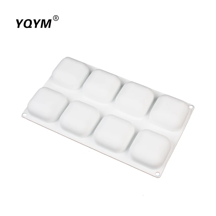 8-cavity square drum cake mold French mousse pudding baking cake silicone mold