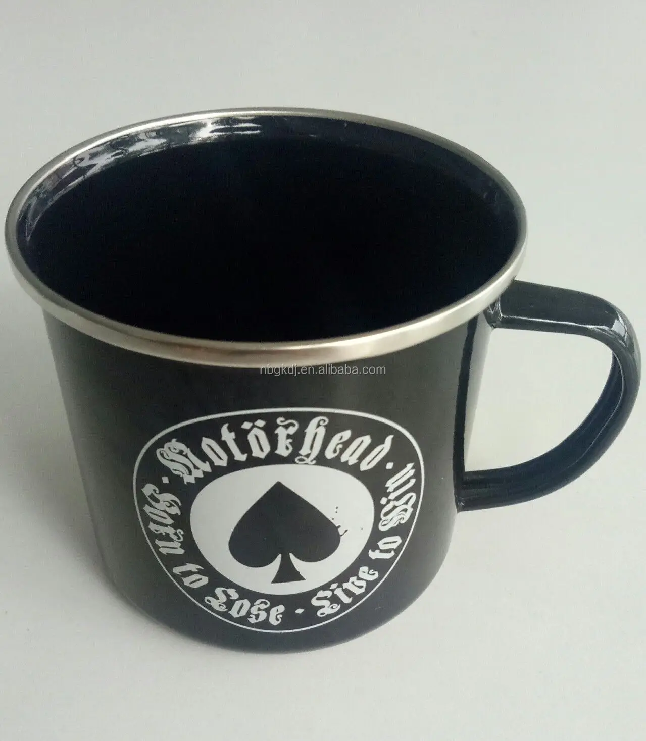 enamel coated blue mug cups & drinking & Chinese enamelware