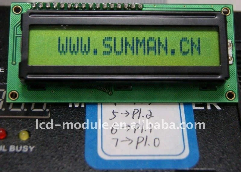 16x1 1x16 1601 lcd character display screen module with module size 80*36mm