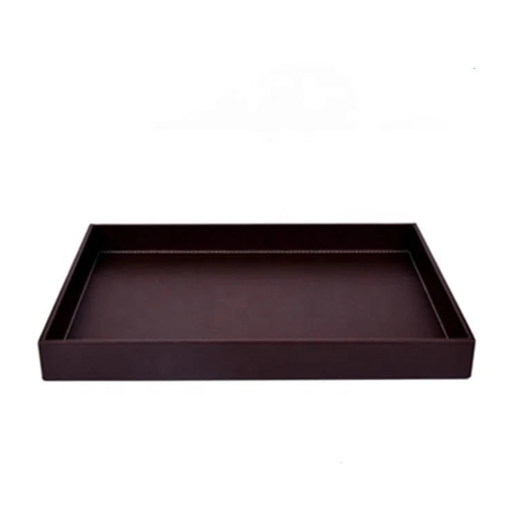 
Wholesale Decorative Cardboard Genuine Real Split Bonded Leather Tray 