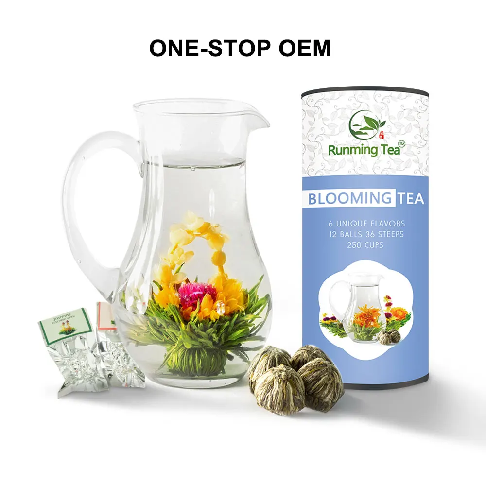 
Japanese Caffeine Free Teabloom Flowering Blooming flower Tea Balls Pot Leaves Target in Bulk for Gift Box 