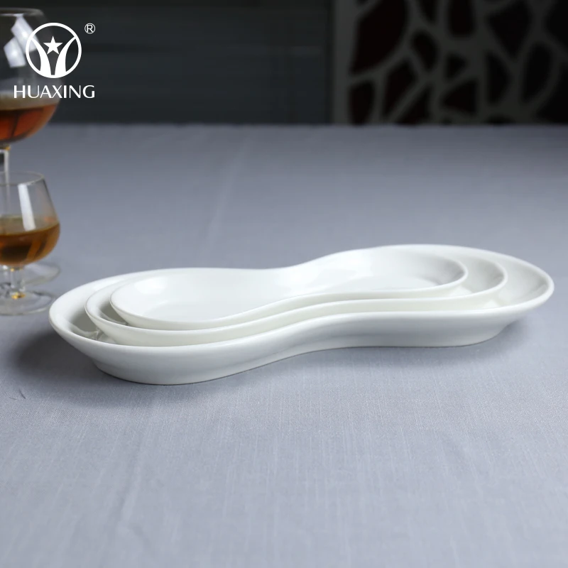 wholesale fashion sushi snack letter ceramic dishes with white color