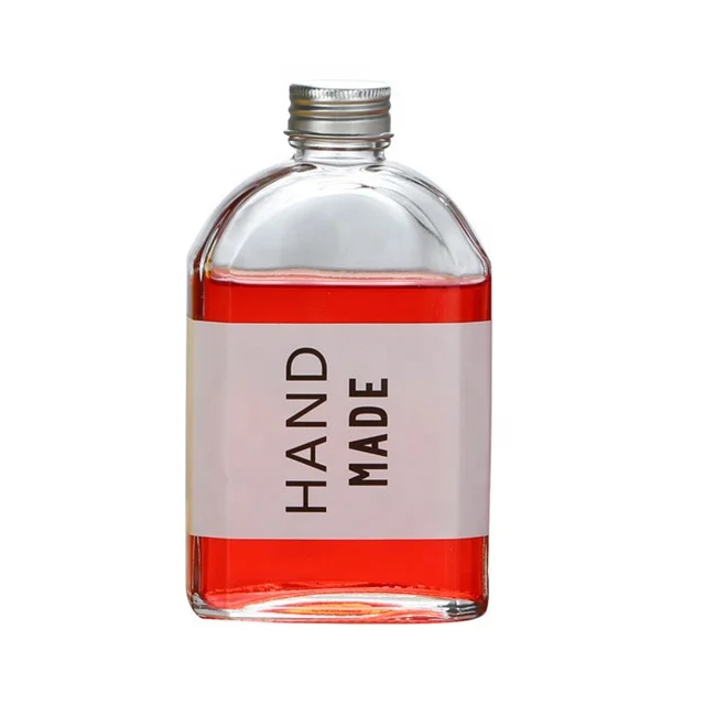 New Fashion 100ml 200ml 250ml Flat Glass Hip Flask Cold Brew Coffee Bottles Coffee Glass Bottle