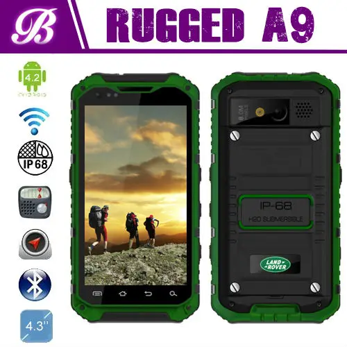 4.3 дюймов ip68 четырехъядерных процессоров nfc военные прочный сотовый телефон a9