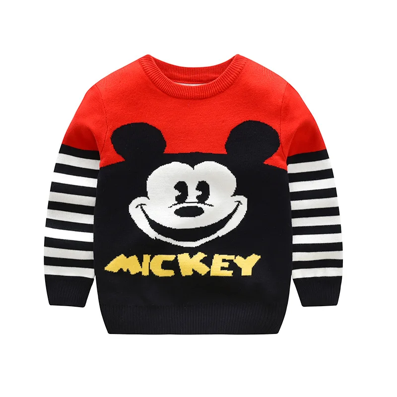 
Kids boys Mickey cartoon jacquard children sweaters wholesale types casual pullover baby bibs 