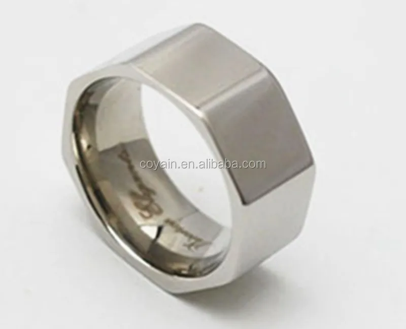 Восьмиугольный 316L гайка из нержавеющей стали дизайн для мужчин кольцо серебро изготовленный на заказ гайки