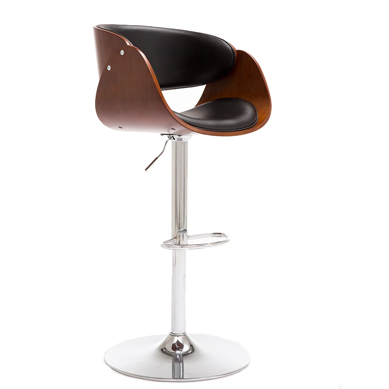 
high grade quality Walnut Wood and Crocodile Effect Bar Stool high end stools barstools Living room furniture 