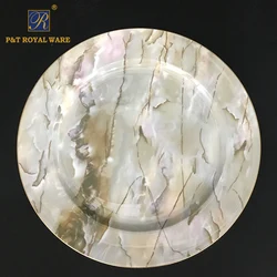 luxury design bone china ceramic hotel restaurant marble dinnerware set