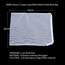 Xinyou Aquarium filter media mesh bag Aquarium filter media bag with zipper nylon mesh bag