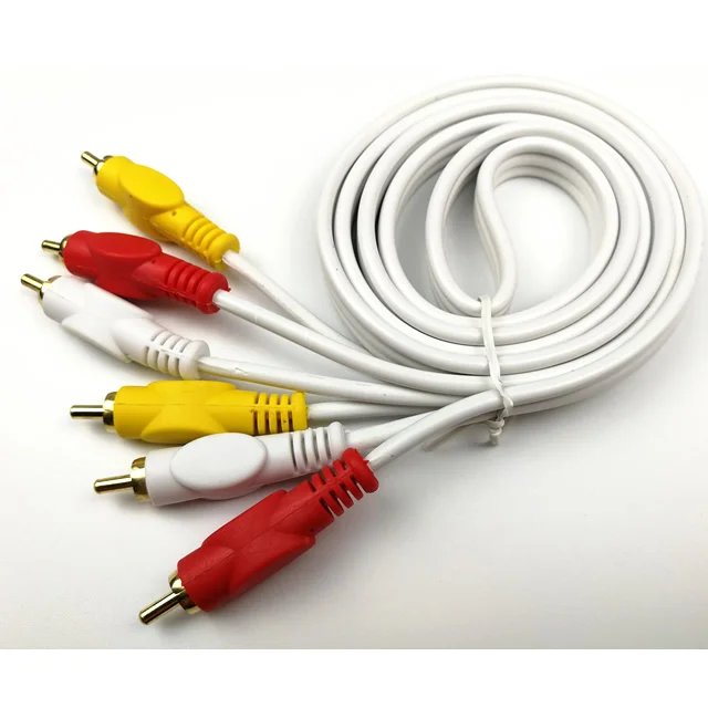 original factory of colorful 3rca to 3rca male audio video cables