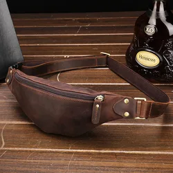 Hot Selling ODM Belt Bag Crazy Horse Leather China Factory Minimalist Waist Bag for Men