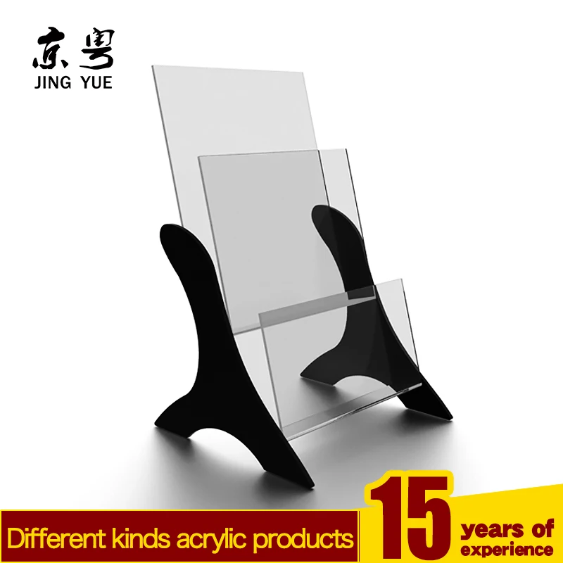 Factory custom clear office desk pmma plexiglass acrylic 3 4 tier file brochure flyer display stand holder acrylic magazine rack