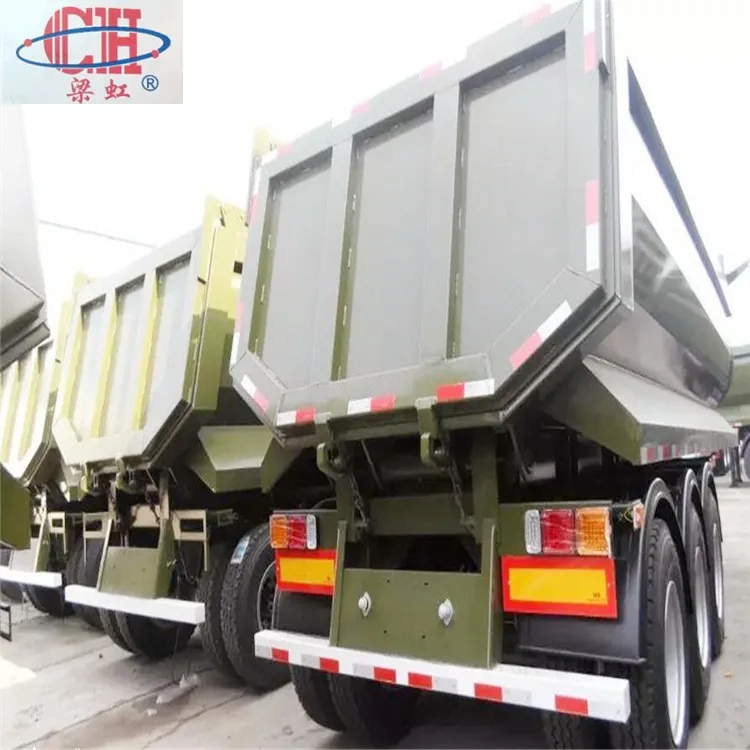 Rear Tipper Widely Used U Haul Car Trailers /Tri-Axles End Dump Tipping Semi Truck Trailer For Construction Material