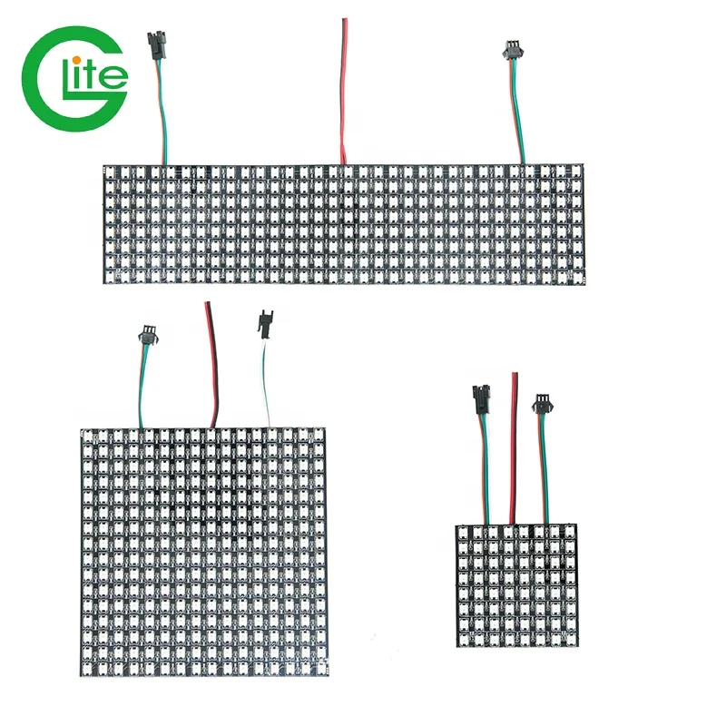 Glite WS2812b Flexible Led Display  16x16 8x32 8x8mm WS2812B Digital Dream Color RGB Light LED Panel Screen