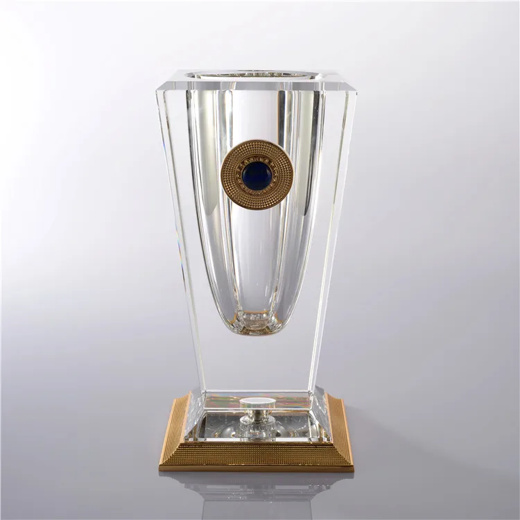 wholesale Custom top quality decorative rectangular k9 crystal vase