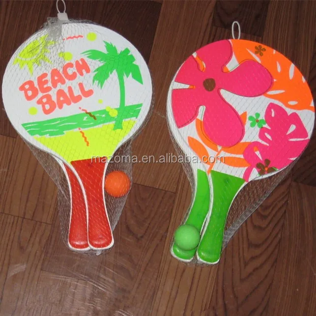 Sports wooden paddle ball beach racket