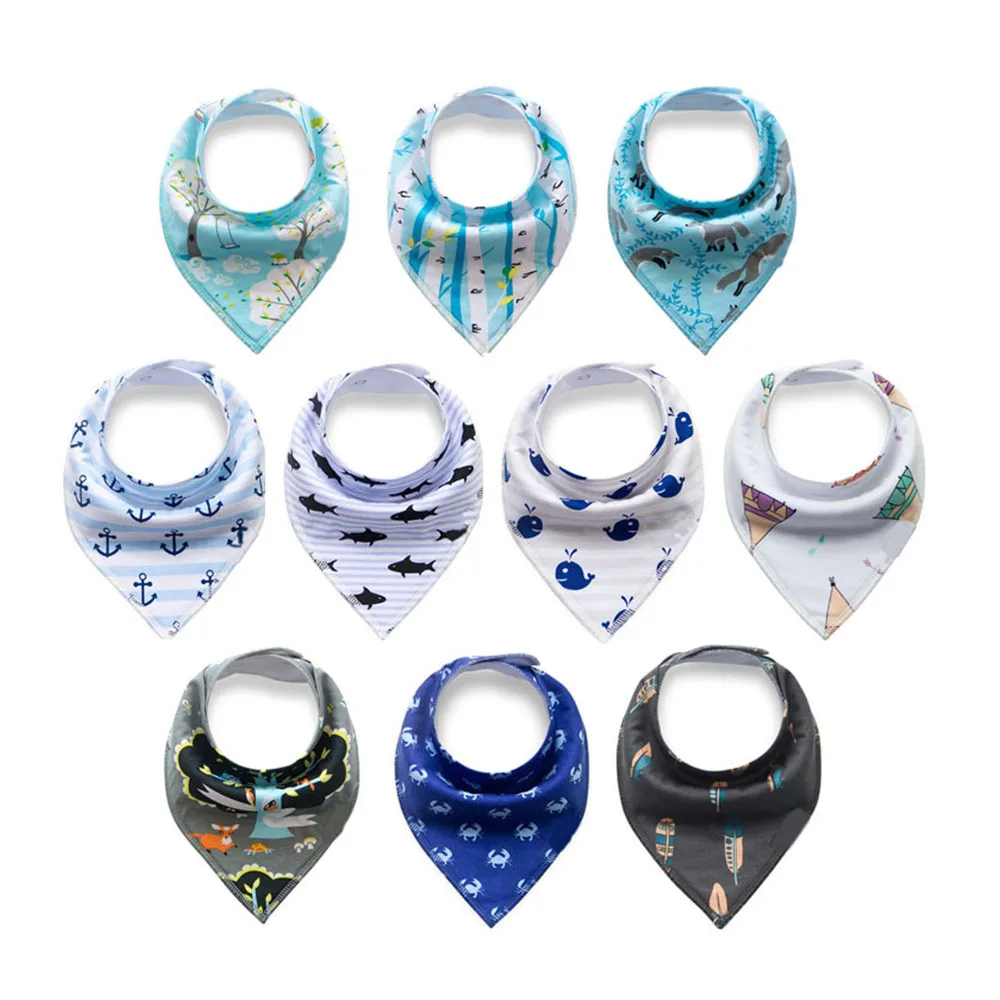 
2019 New products absorbent blank waterproof cotton baby bandana bibs 