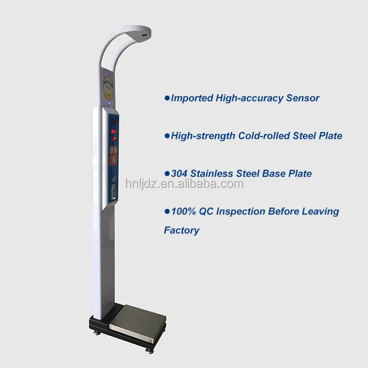 Electronic scale coin machine for measuring body height and weight