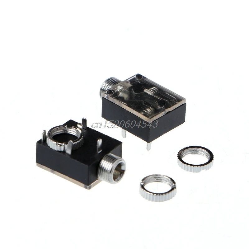 
5 Pcs 5 Pin 3.5mm PCB Panel Mount Audio Jack Socket Connector For Headphone w/Nut 