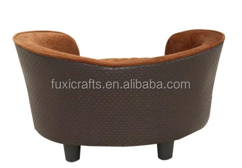 
PawHut Luxury Pet Sofa Bed Dog Cat Plush Couch Lounge w/ Cushion Brown 