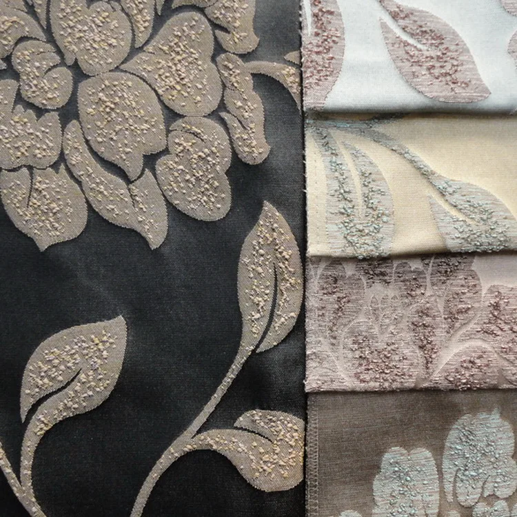 
Leaf pattern design print blackout curtain fabric 
