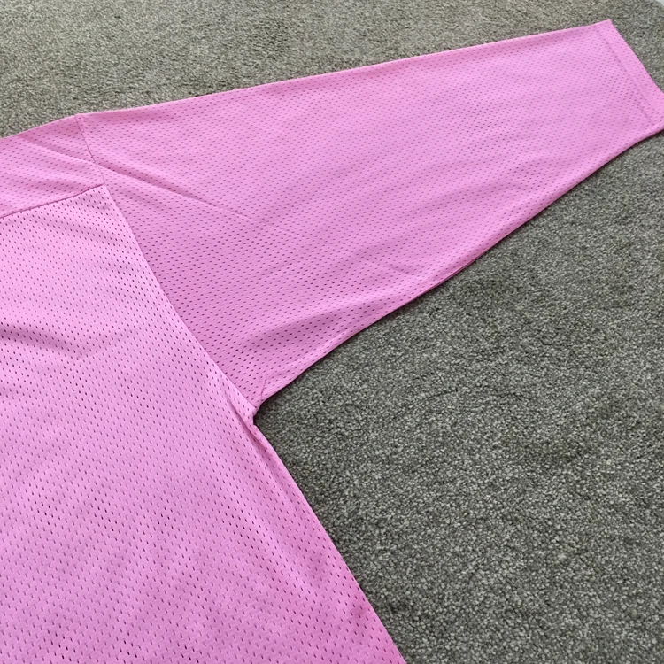 Pink polyester fabric custom blank practice ice hockey jersey