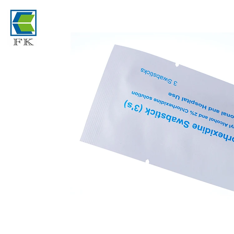 Medical chlorhexidine 2% and isopropyl alcohol 70% IPA used as a topical antiseptic chg swab stick