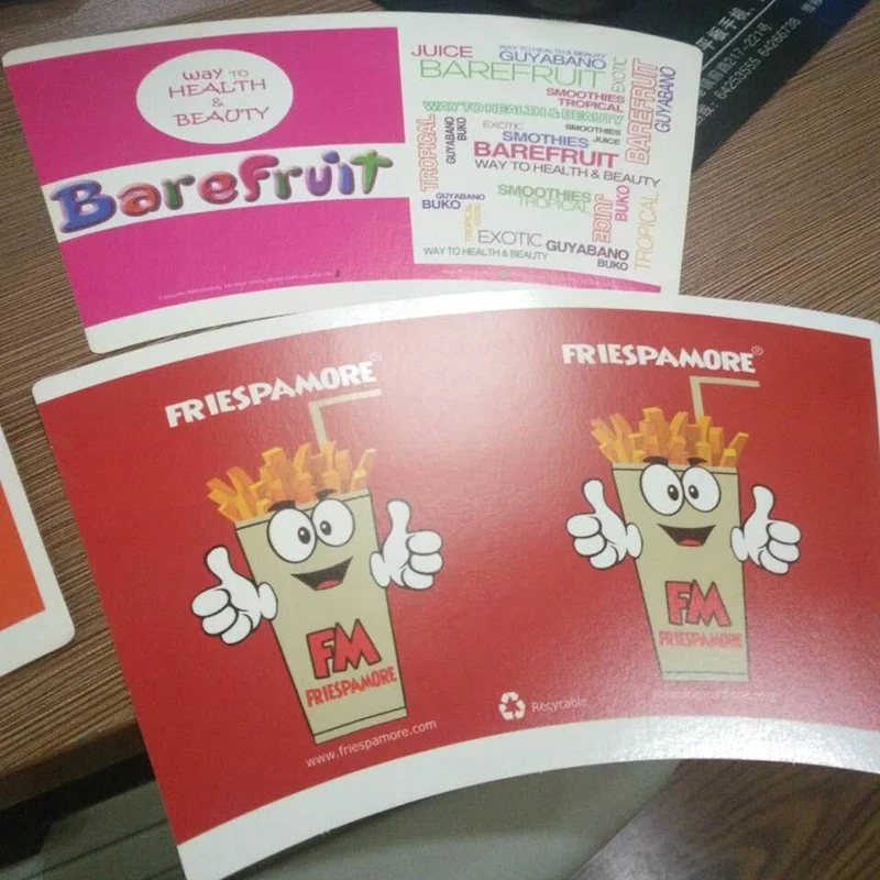 
wholesale best quality PE coated printed paper cup fan for making paper cups price 