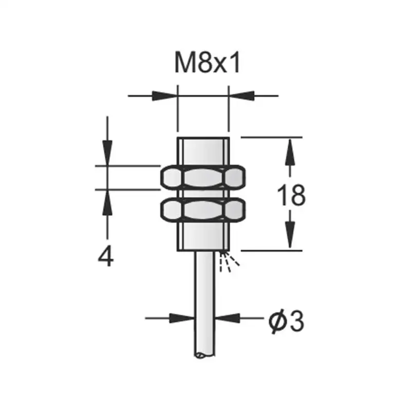 DC Mini-Shorter sensor proximity (M8 with cable)