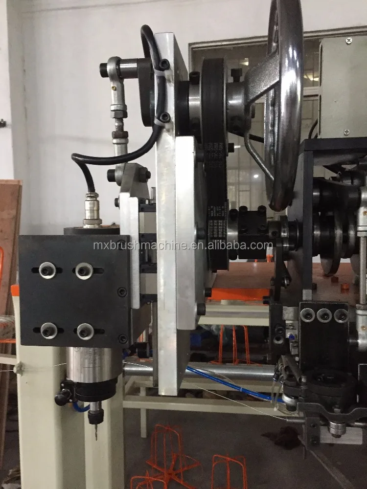 High production customized 2 axis 2 drilling and 1 tufting steel wire brush making machine flat brush machine for clean and wash