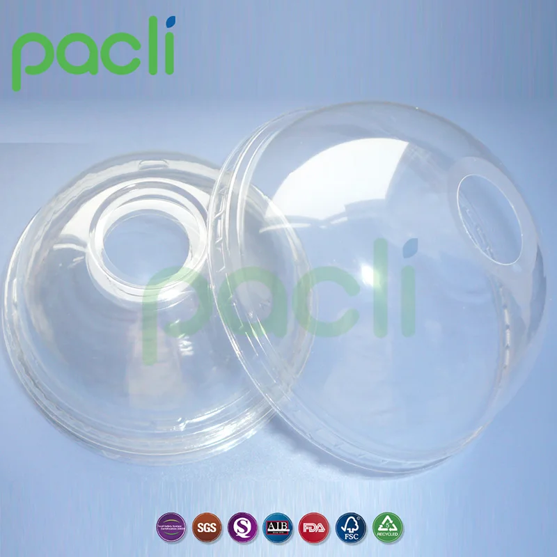 Eco-friendly beverage disposable clear plastic dome lid
