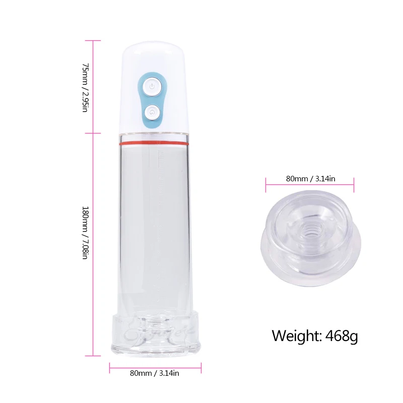 Men Electric Train Pump Vacuum Enlarger Delay Ejaculation Massager Silicone Dildo Pump