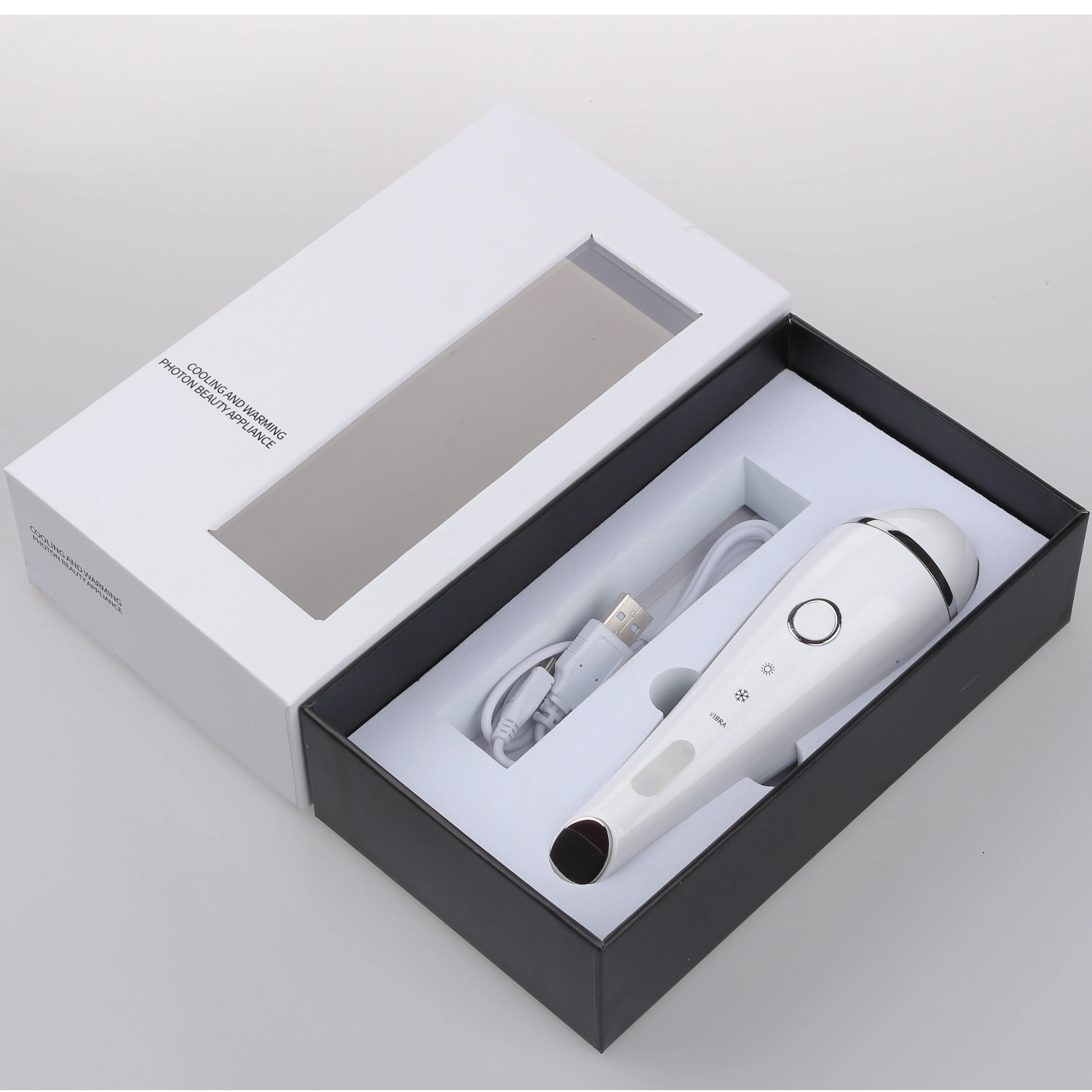 
private label portable multifunction beauty machine vibrating hot and cold facial eye care notime beauty device for home use 