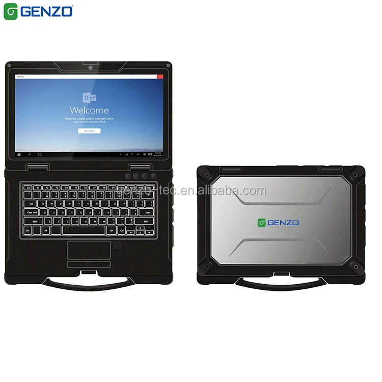 2 Year warranty 14 inch Fully industrial rugged sunlight readable gaming laptop with Fingerprint Scanner and with lan port