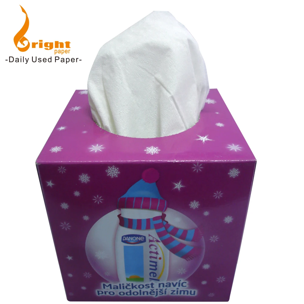  Великолепная коробка из кубической бумаги для лица 2 слоя Великолепный пластиковая коробочка бумажных салфеток 2ply