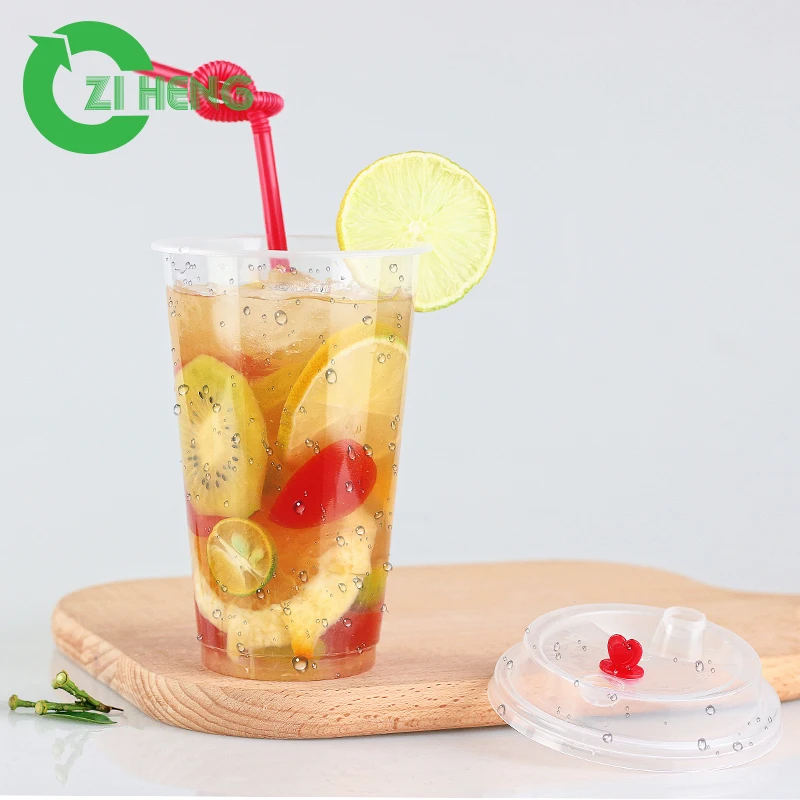  Оптовая продажа от производителя одноразовая чайная чашка boba из прозрачного пластика с логотипом на