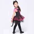 NEW 2016 Pink Cat Cosplay Costume Halloween Stage Performance Child Costumes fantasia vestido dress Kids carnival