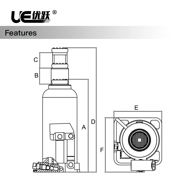 UE -TH92004  20Ton Bottle Car Jack
