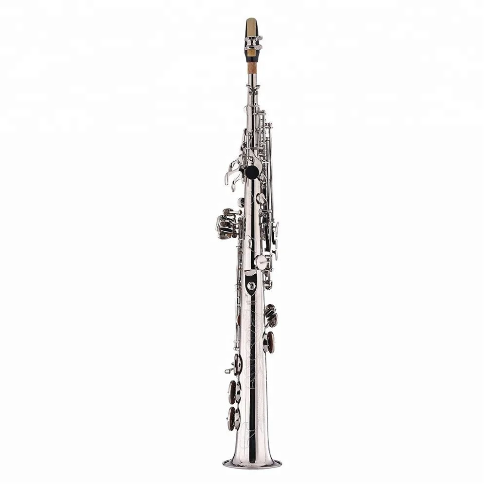 
Soprano Saxophone Straight B Flat Bb Nickel Silver 