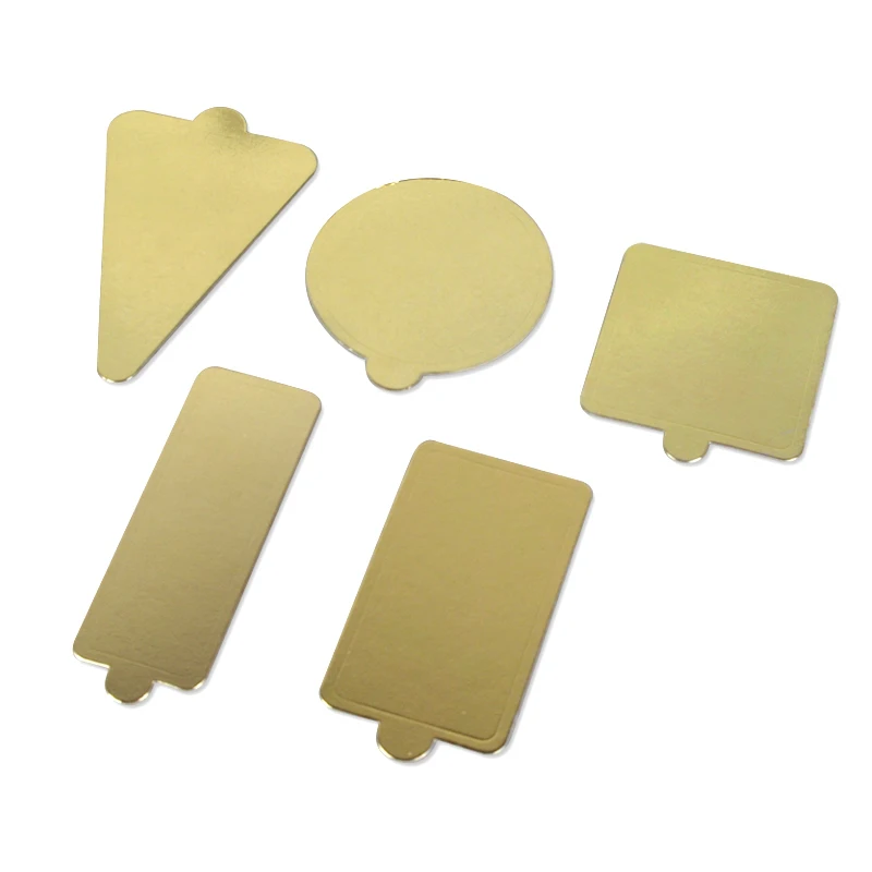 Food Tray Mini Cardboard Cake Tray Paper Mini Cake Boards Golden Food Dessert Packaging Food & Beverage Packaging Craft Paper