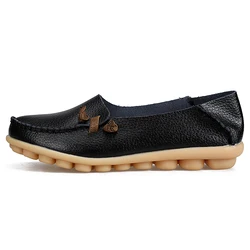 Женские повседневные кожаные лоферы, мокасины для вождения, обувь на плоской подошве