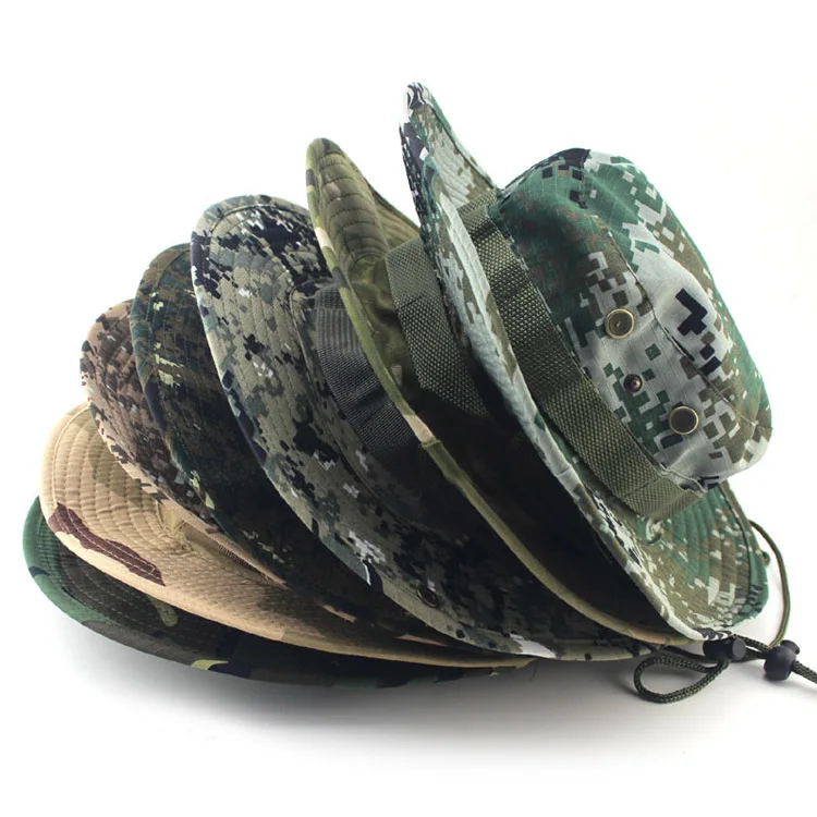 Best selling cheap camo hiking camping bucket hat fisherman hat Camouflage hat cap