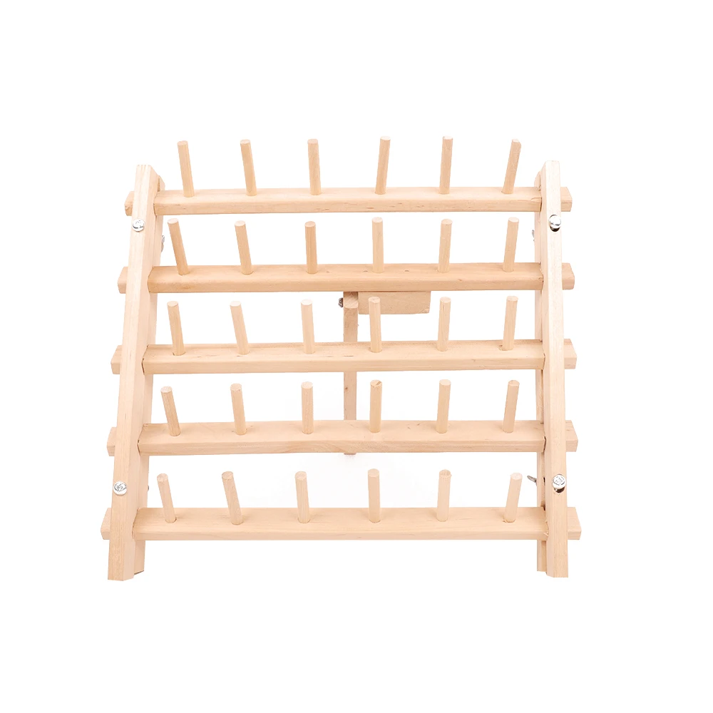 Household sewing machine wooden thread rack with 60