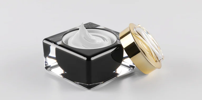 10g 15g 30g 50g 1oz Luxury black square shape acrylic cosmetic cream jar / Fancy empty plastic container jars