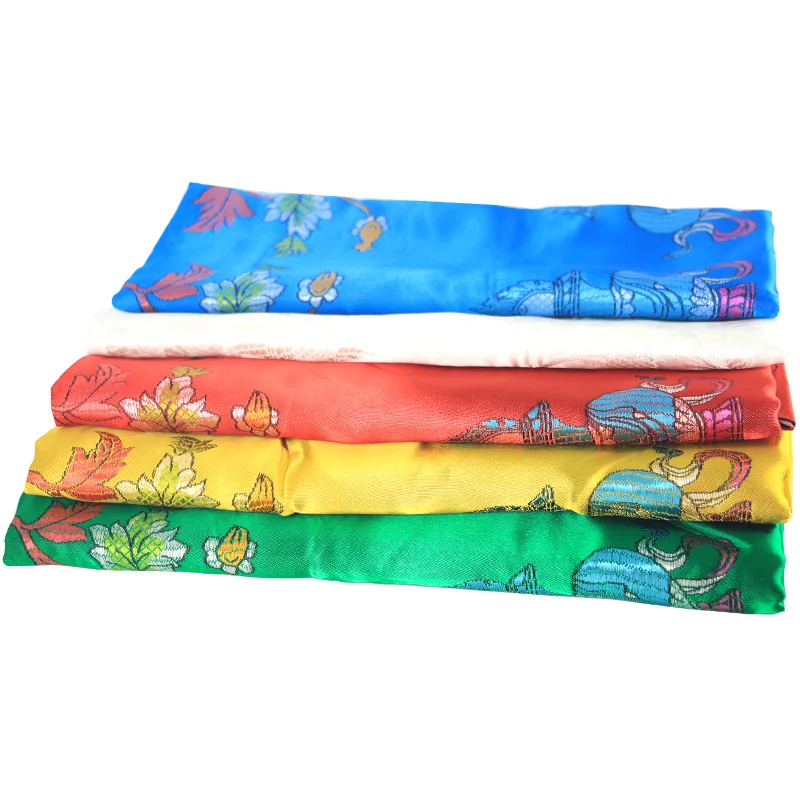 
Tibetan Mongolian noble etiquette five-color thickening jacquard auspicious eight treasures Hada 