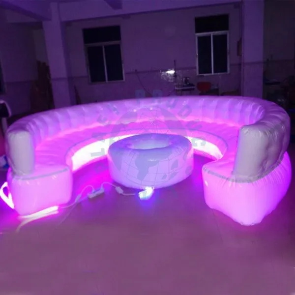 Giant Inflatable Furniture Air Lounge Sofa With LED Lamp