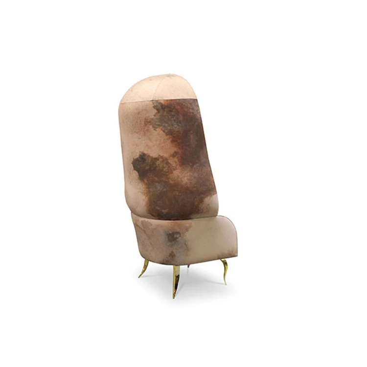 Hot selling products modern luxury seashell shape pink fabric velvet living room chairs